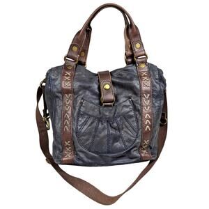 Lucky Brand "1968" Crossbody/Shopper Ink Blue Genuine Leather